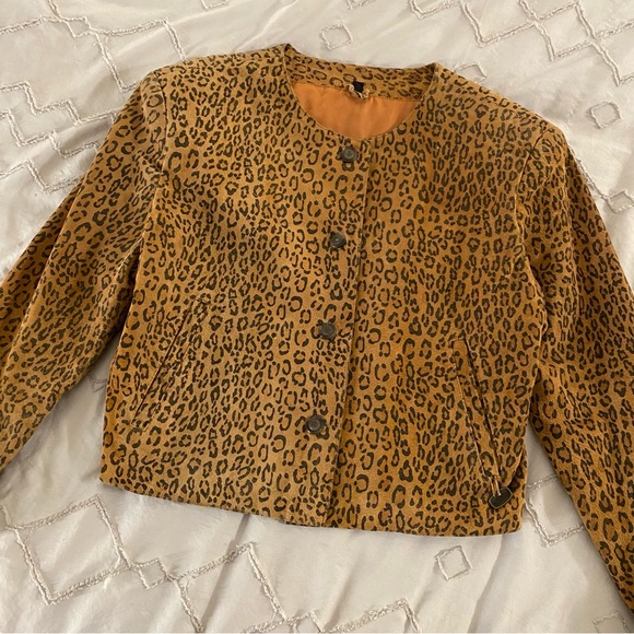 vintage wildcats genuine suede leopard print jacket - Picture 9 of 16